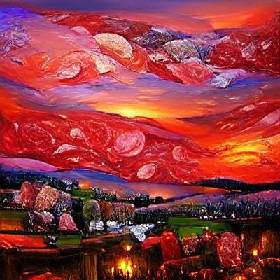 Abstract Seascape in Impasto Style