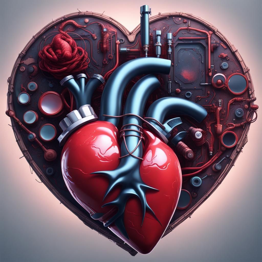 Surgeon Operating Inside Heart: Detailed Matte Painting