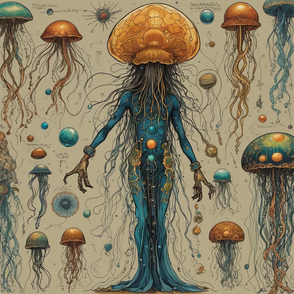 Techno-Cosmic Jellyfish: A Cyberpunk Vision of Interdimensio...