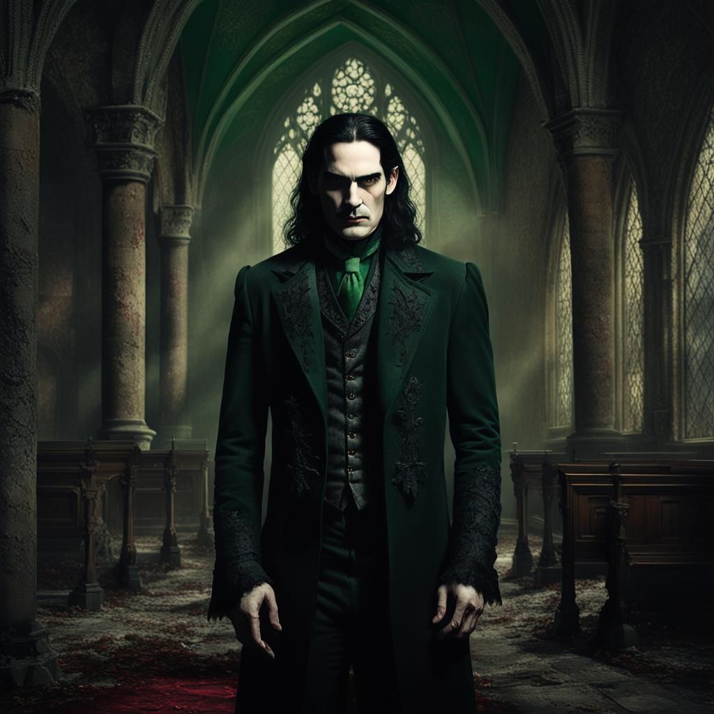 Young Peter Steele as Vampire in Gothic Oil Painting