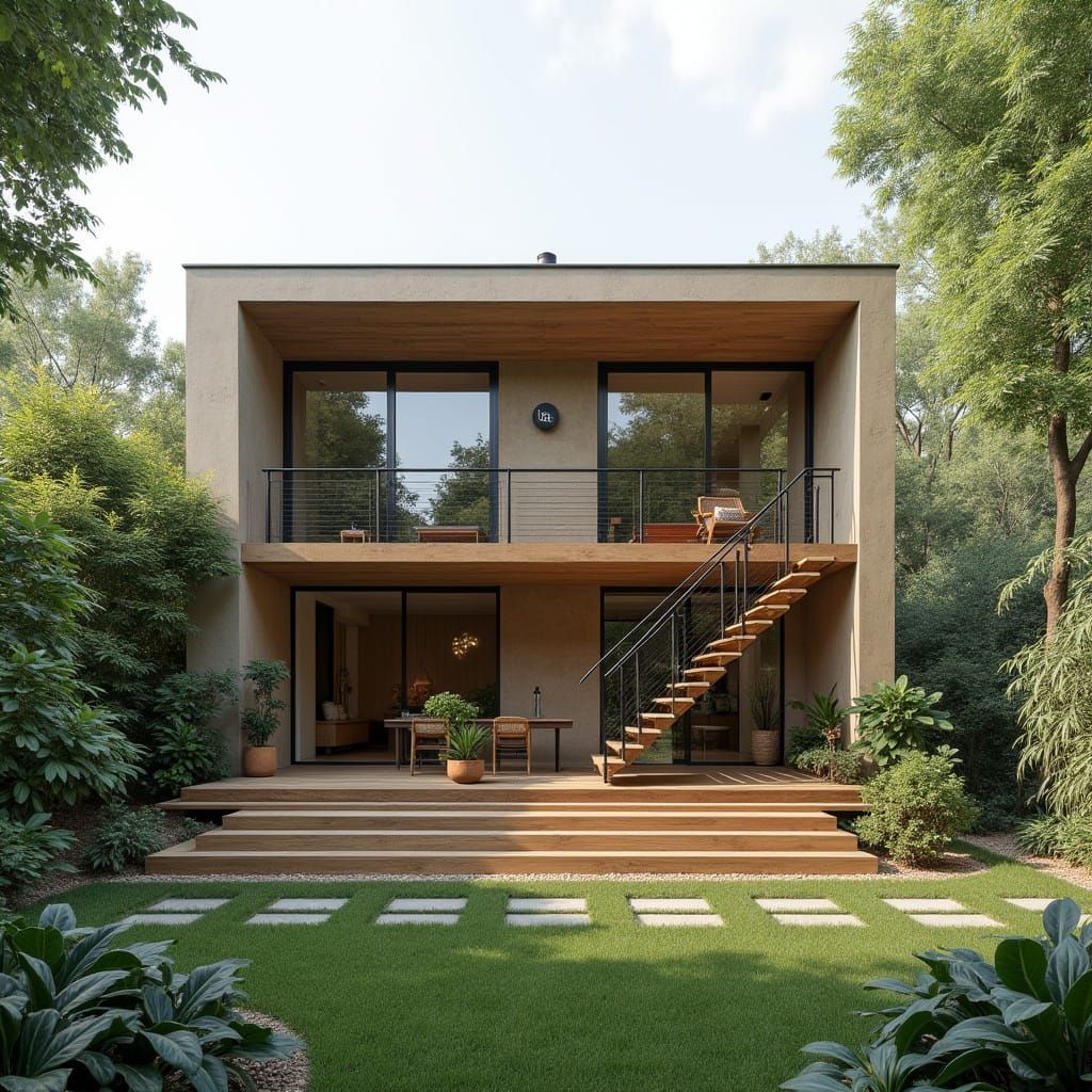 Minimalist Modern Prefabricated House with Garden Oasis