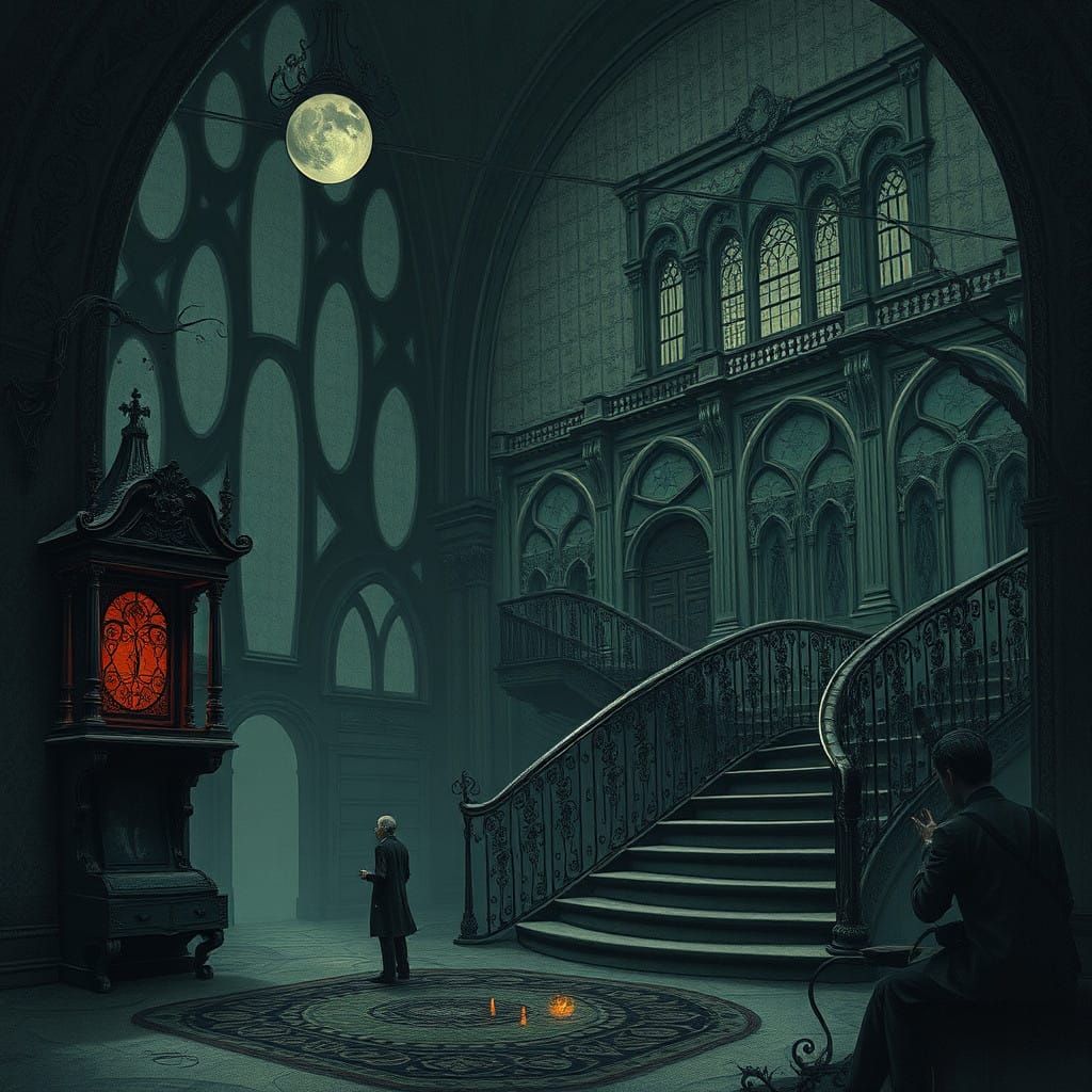 Elegant Gothic Mystery Unveiled in Dark, Ornate Splendor