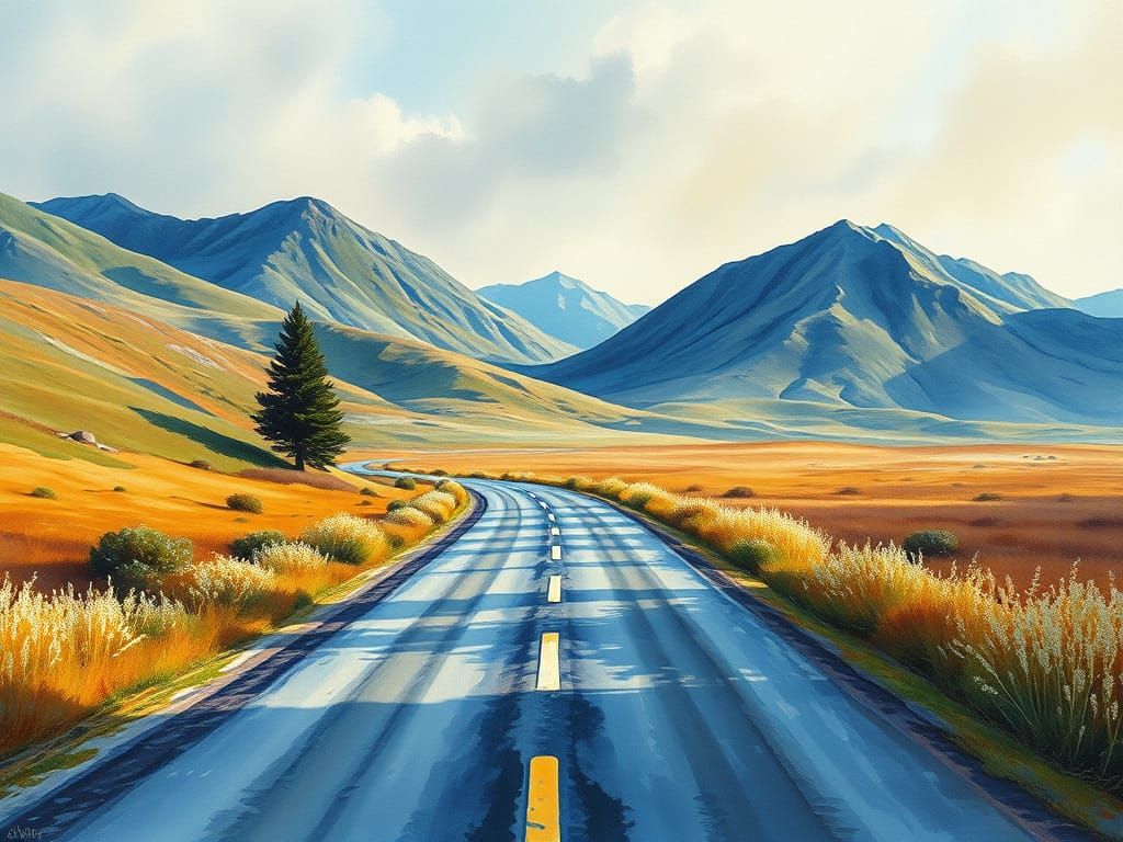 Epic Road Vanishes in Thick Brush Strokes