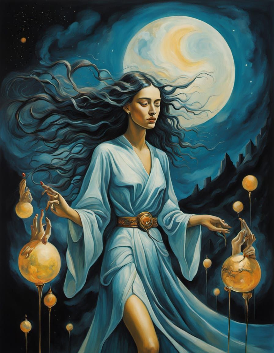 Ethereal Cleric Goddess in Dreamlike Surreal Oil Painting