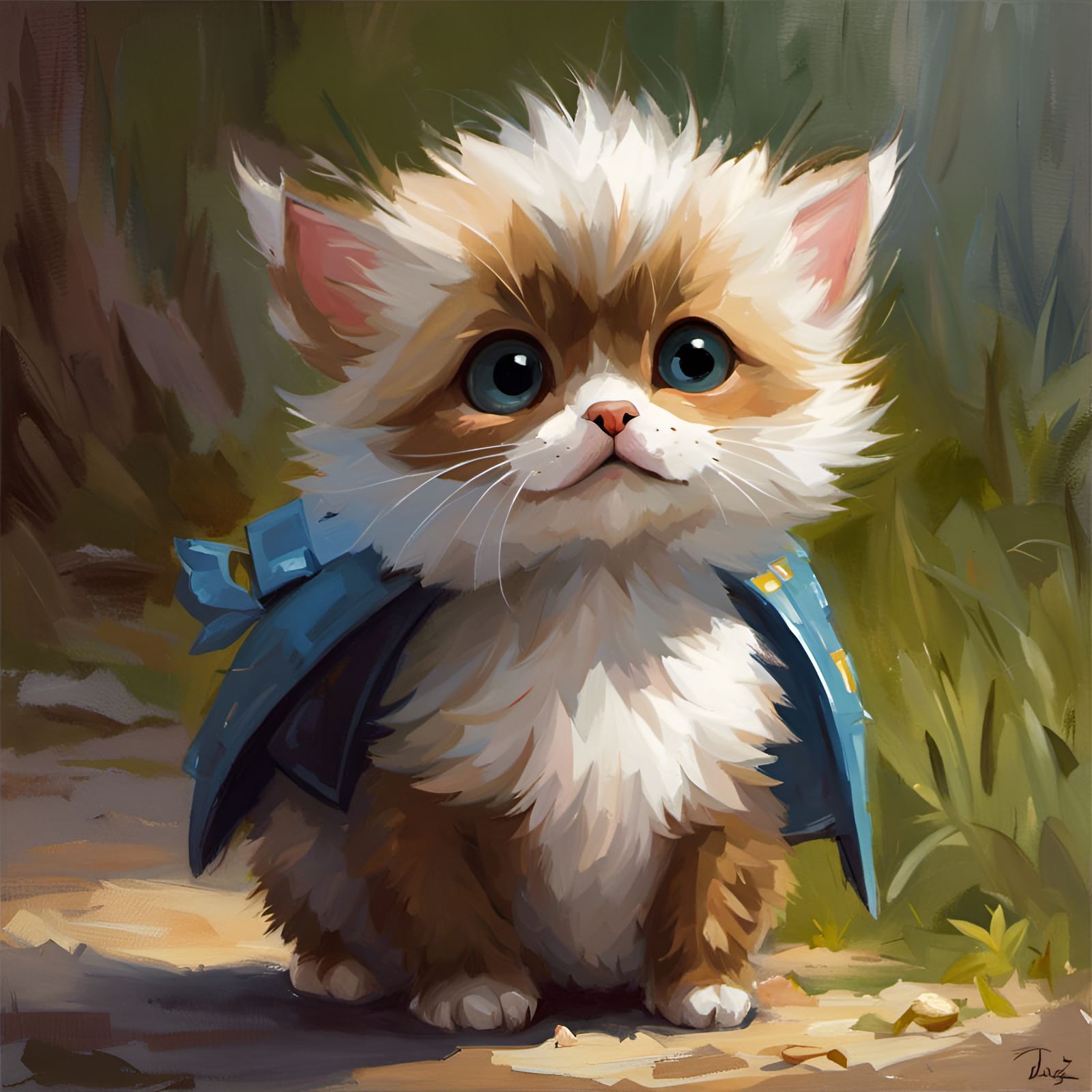 Adorable Character in Expressive Oil Painting