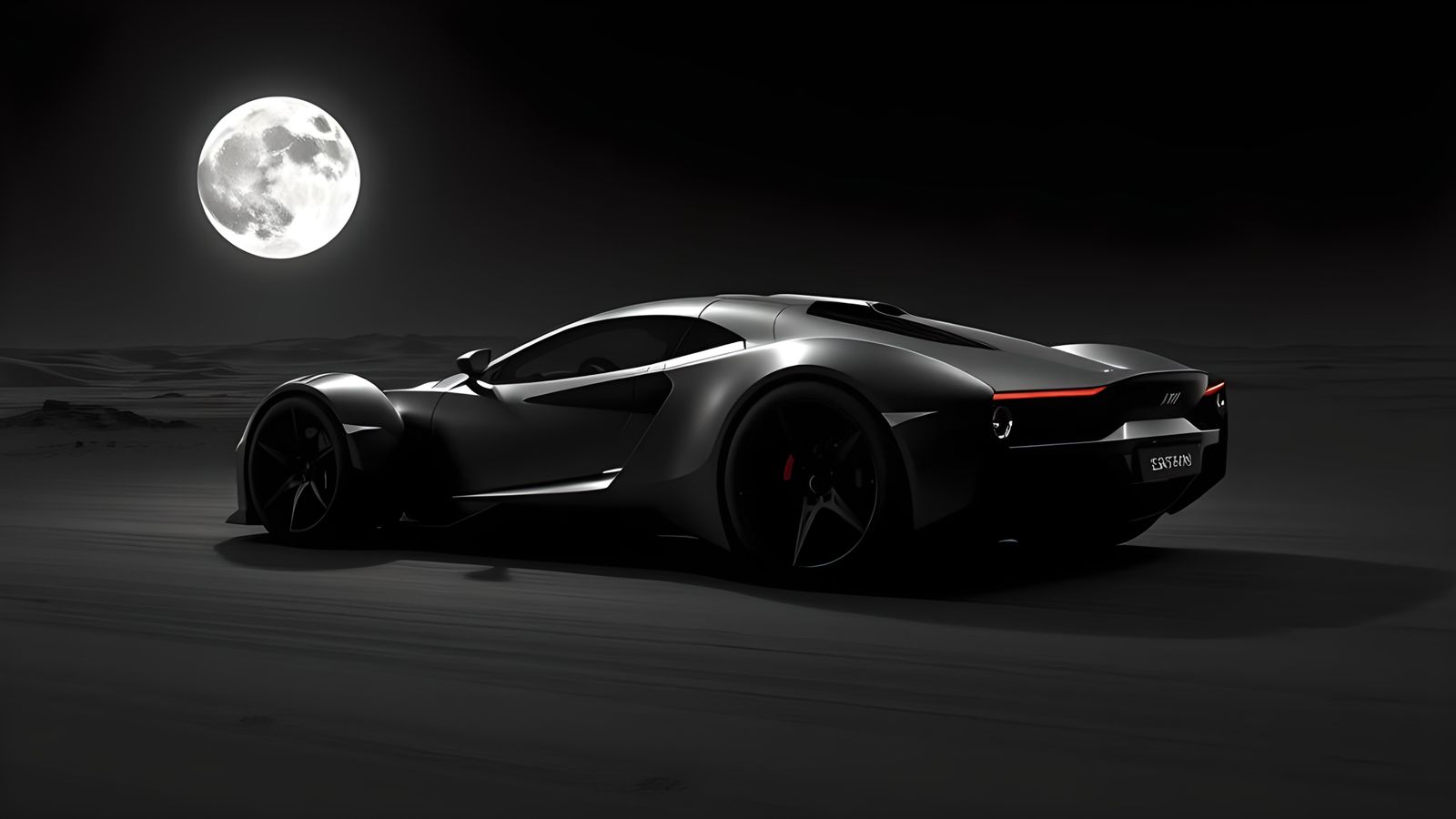 Alien Supercar on Black Desert in Giger Style