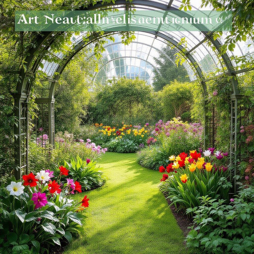 Art Nouveau Garden Blooms in Vibrant Hues