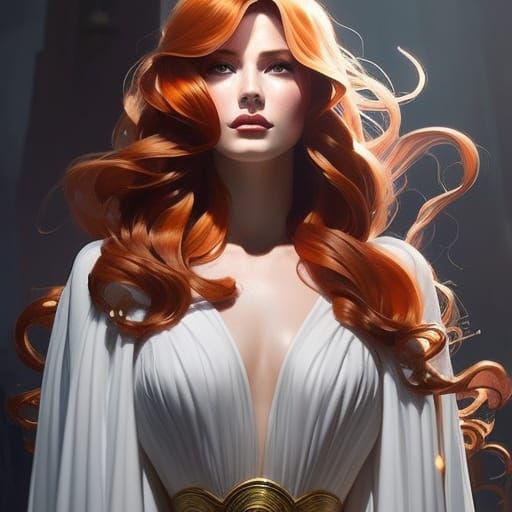 Redhead Portrait in Art Nouveau Style