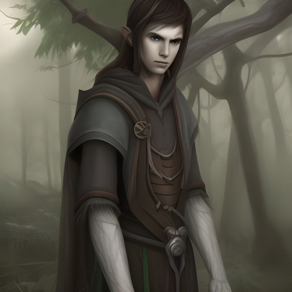 Grungy Half-Elf Druid Concept Art in 8K