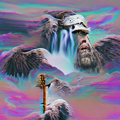 Digital Art Depicting Valhalla in Norse Mythology
