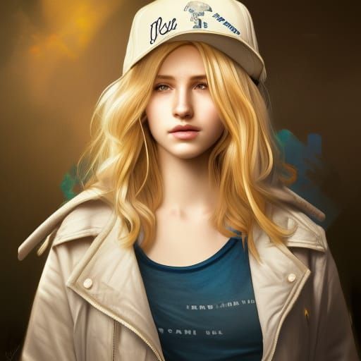 Beautiful Blonde in Tavern: Hyperdetailed Portrait