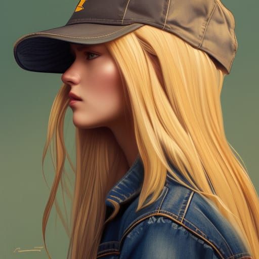 Beautiful Blonde Girl Portrait in Tavern, Detailed Art