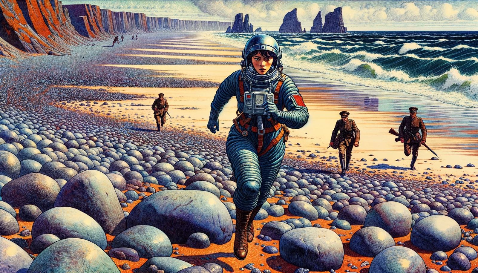 Korean Woman's Escape: Pre-1912 Illustration Art