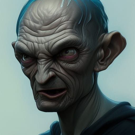 Detailed Portrait of Smeagol in Artstation Style