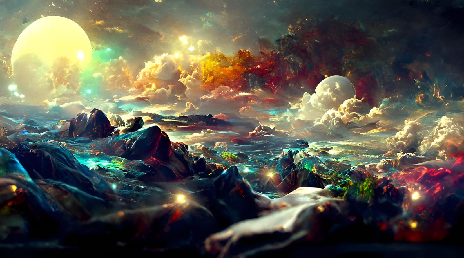 Astral Space Nebula in Style of Romantic Luminism