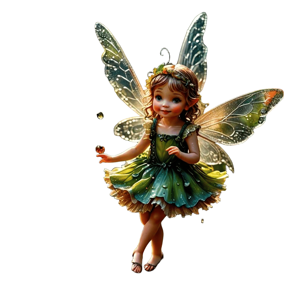 Happy Fairy Dancing on Mushroom: Macro Photography