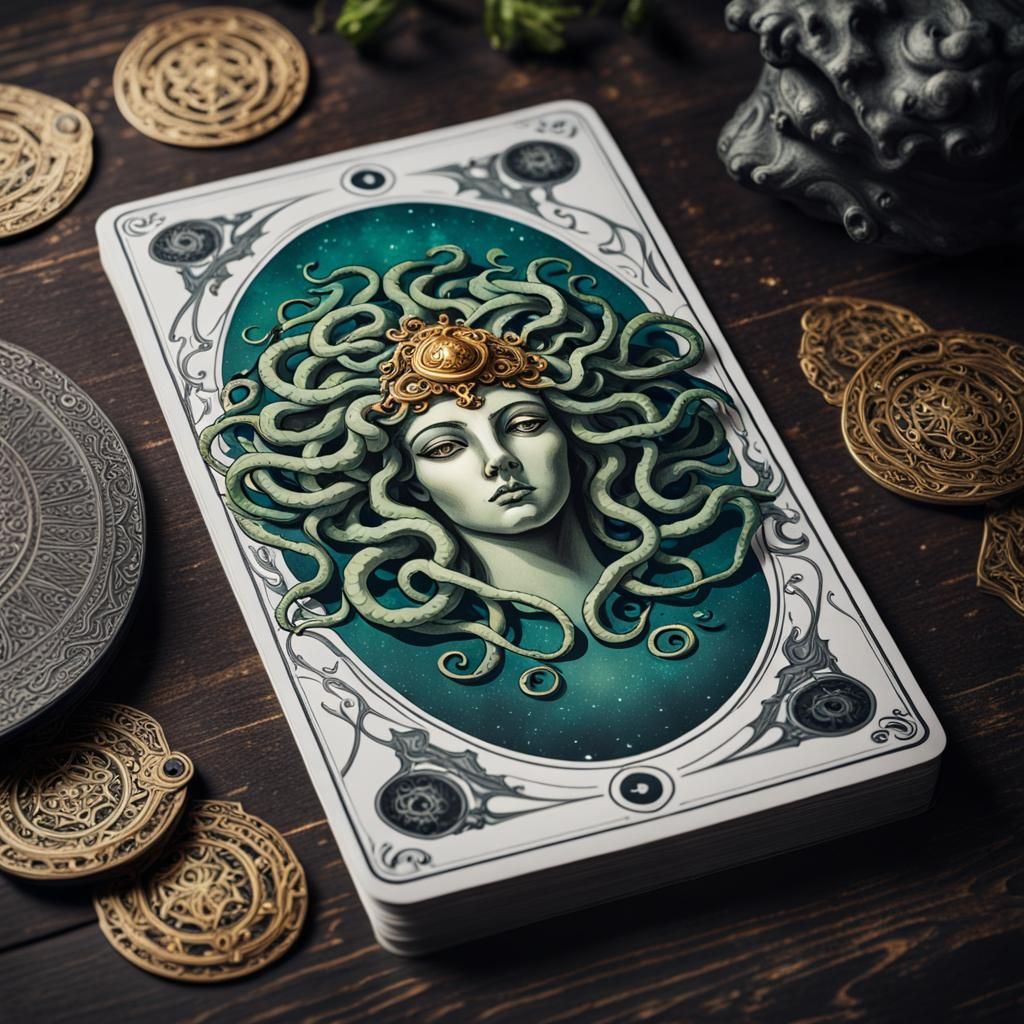 Medusa Tarot Card Fantasy Illustration