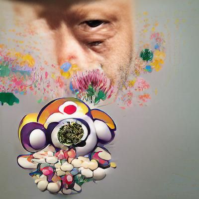 Colorful Cartoon Flowers in Pop Art Style