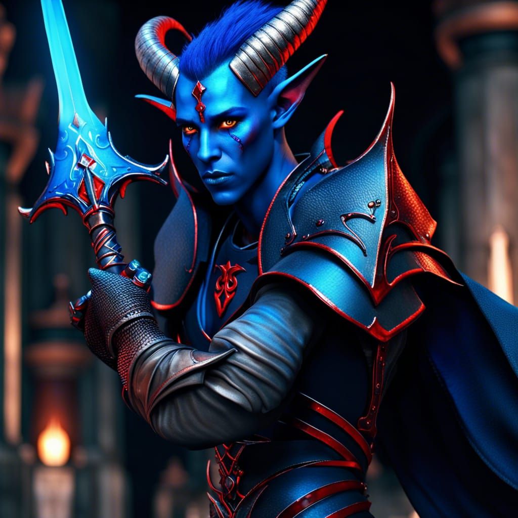 Tiefling Sneaking to Portal: Fantasy Concept Art