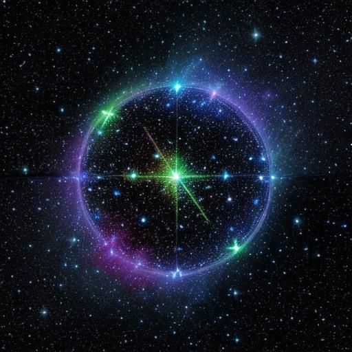 Pleiades Star Cluster in Neon Colors