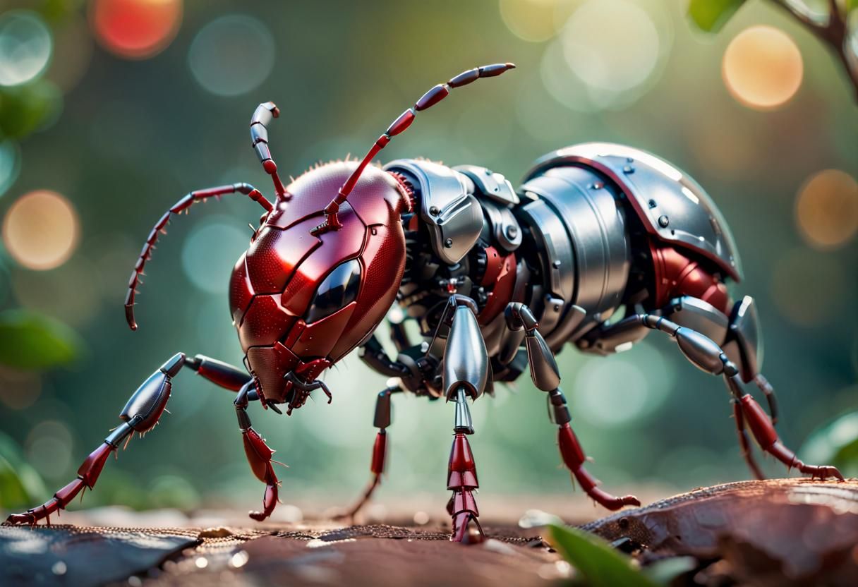 Armored Ant in Hyperrealistic Style
