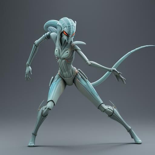 Ahsoka as a Xenomorph in 3D Digital Art