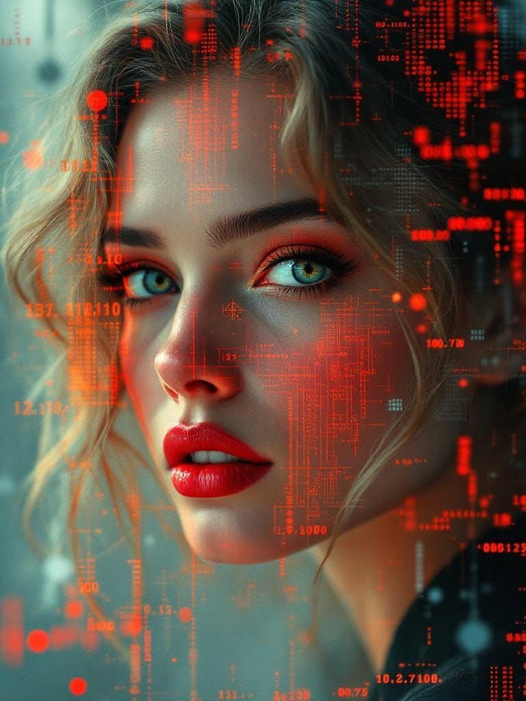 Glitch Fractal Fusion: Digital Artifacts Overlay Reality