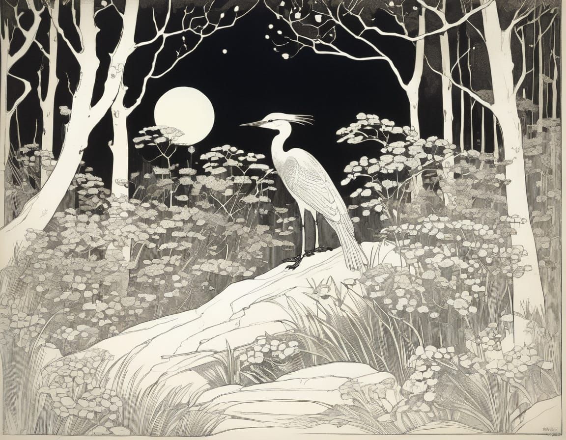 Whimsical Woodland Scene in Watercolor Style