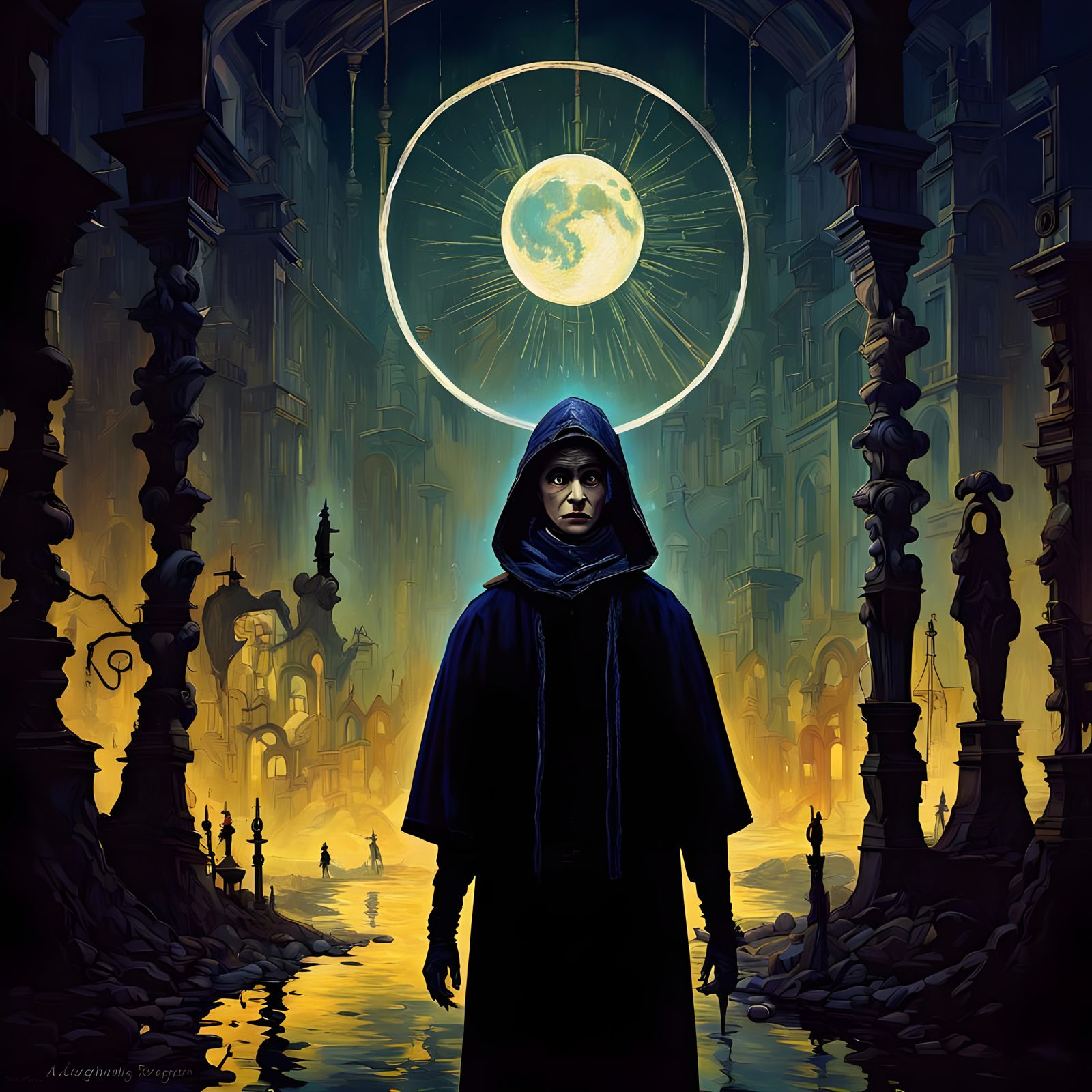 Gothic Folk Art in a Dystopian Twilight Landscape