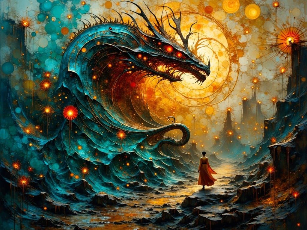 Vibrant Cyberpunk Monster in Neon Hues