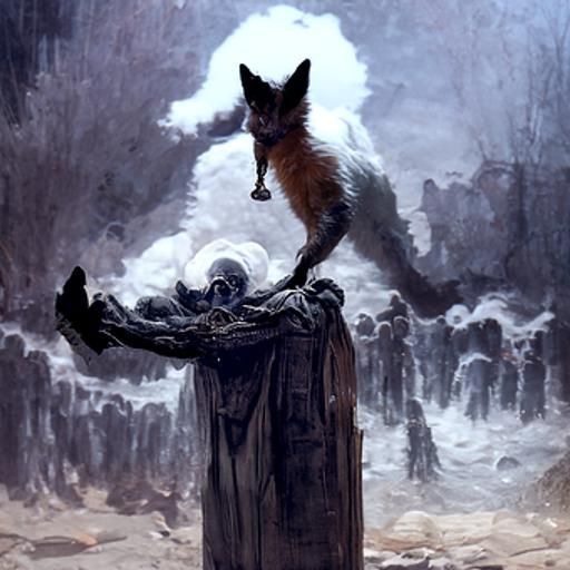 Fox God of Damnation in Horror Style