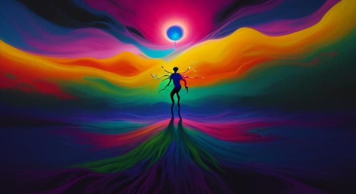 Surreal Figure in Dreamscape, Fauvist Expressionism