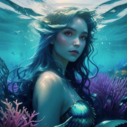Enchanted Mermaid Ascends from the Ocean