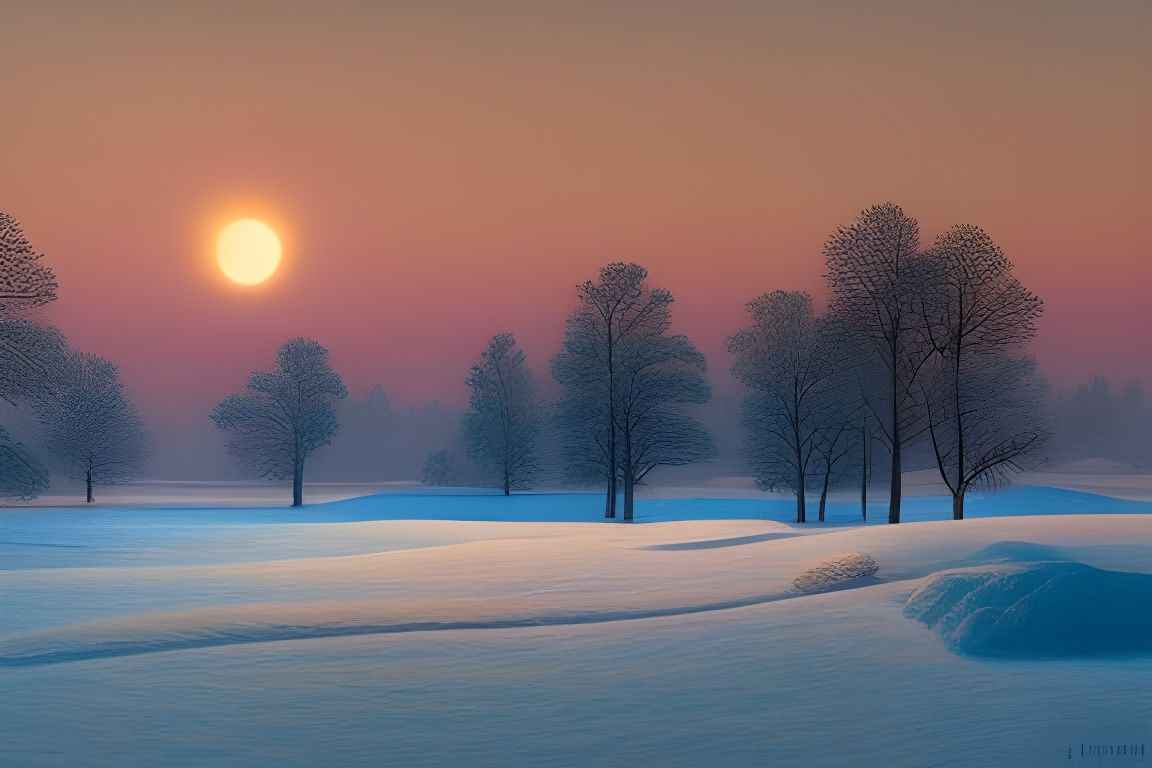 Vast Winter Landscape in Romantic Style