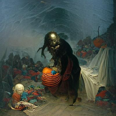 Horror Trick or Treat in Doré Style