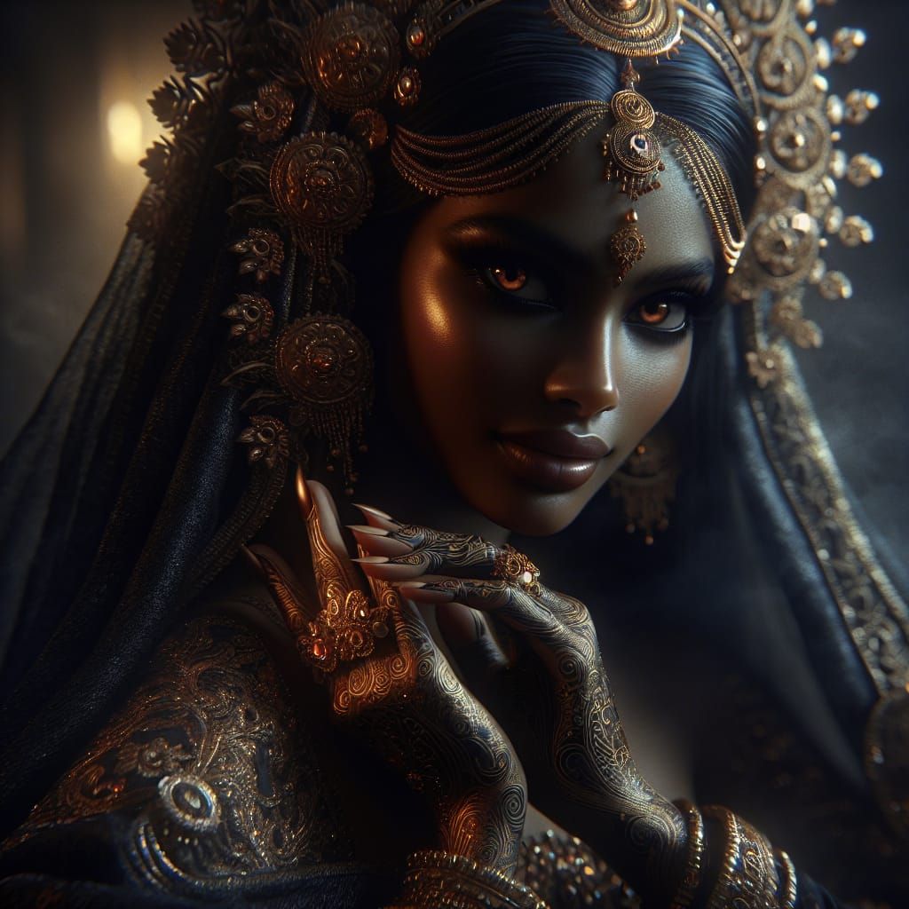 Chhaya, Goddess of Shadow, in Prayer