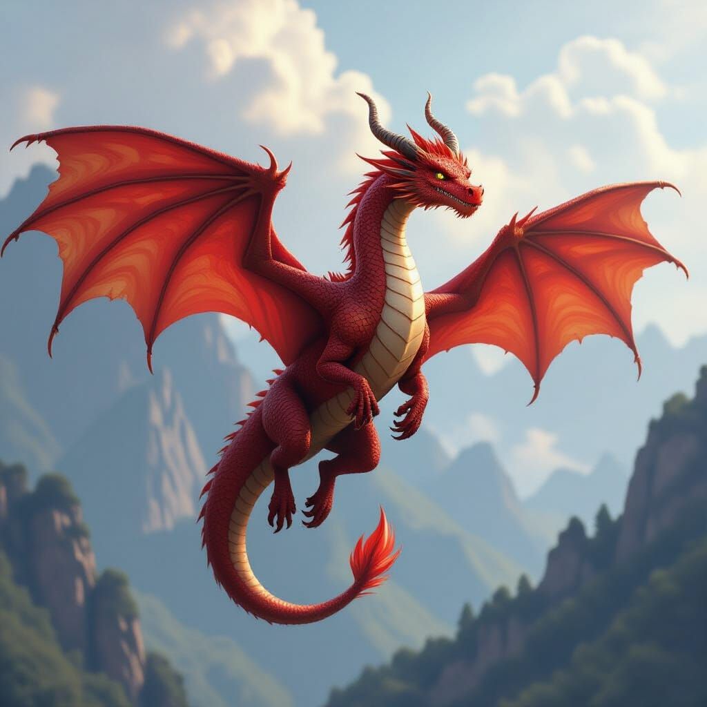 Majestic Dragon in Flight