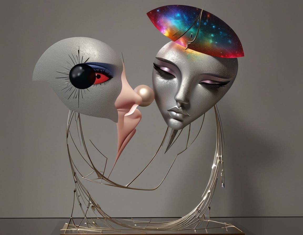 metalorganic architextual framework 3D  fractal chromoshadow surrealastic by artist "Rufino Tamayo, Herbert bayer, Kandi...