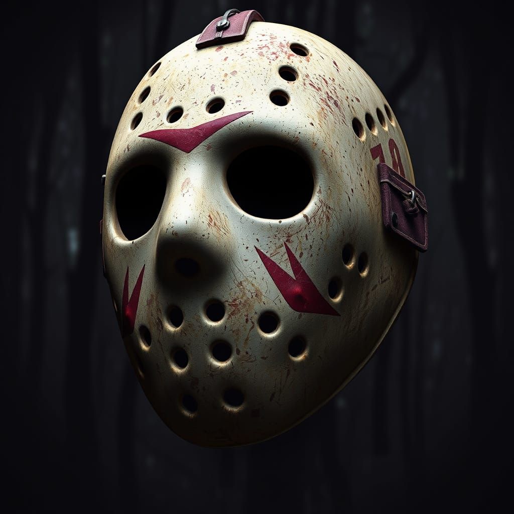 Distressed Jason Mask in Dark Fantasy Style