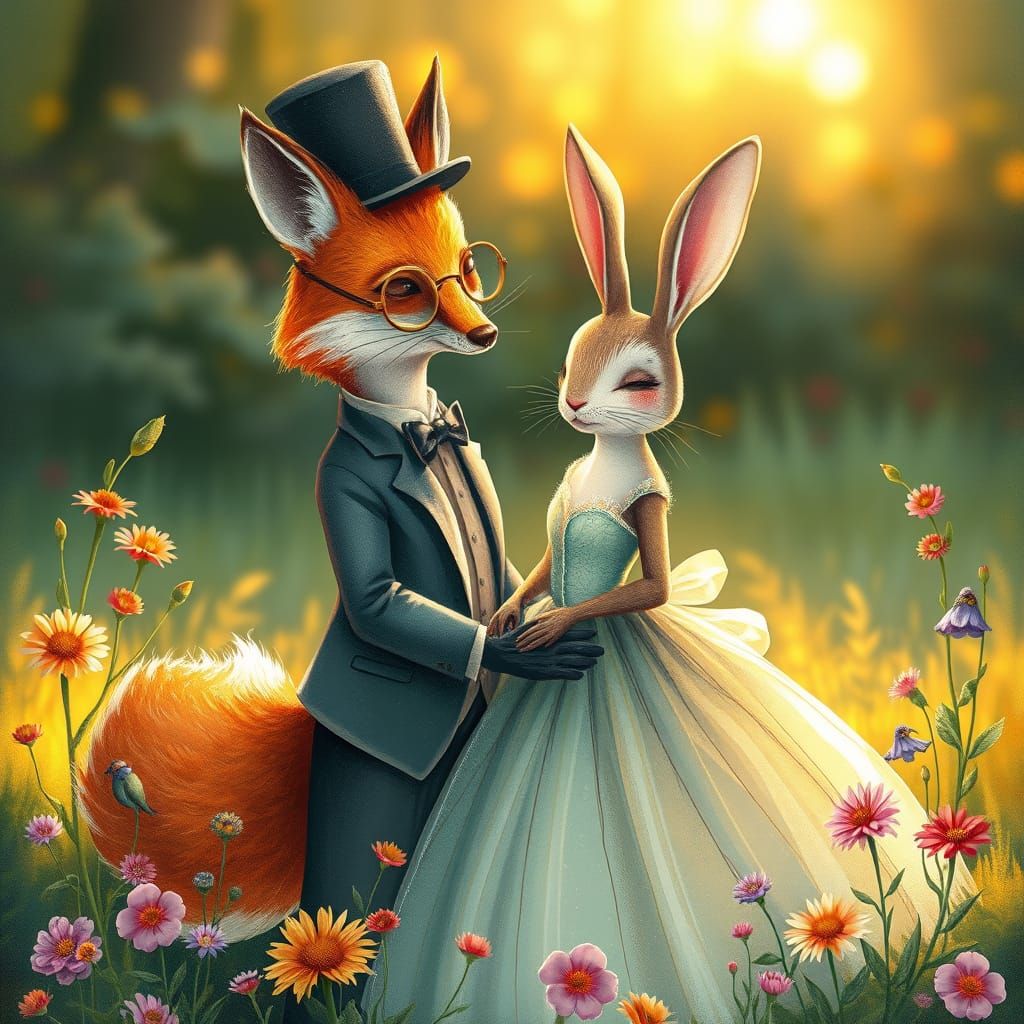 Romantic Whimsical Woodland Couple