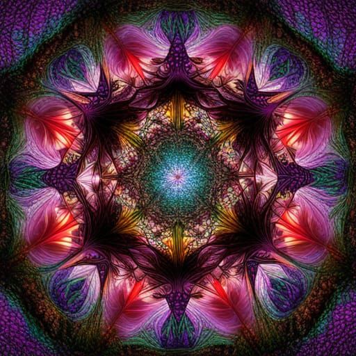 Mystical Dancing Fairies in Spiraling Fractal Light