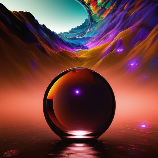 Glass Sphere Biome: Hyperdetailed Digital Illustration