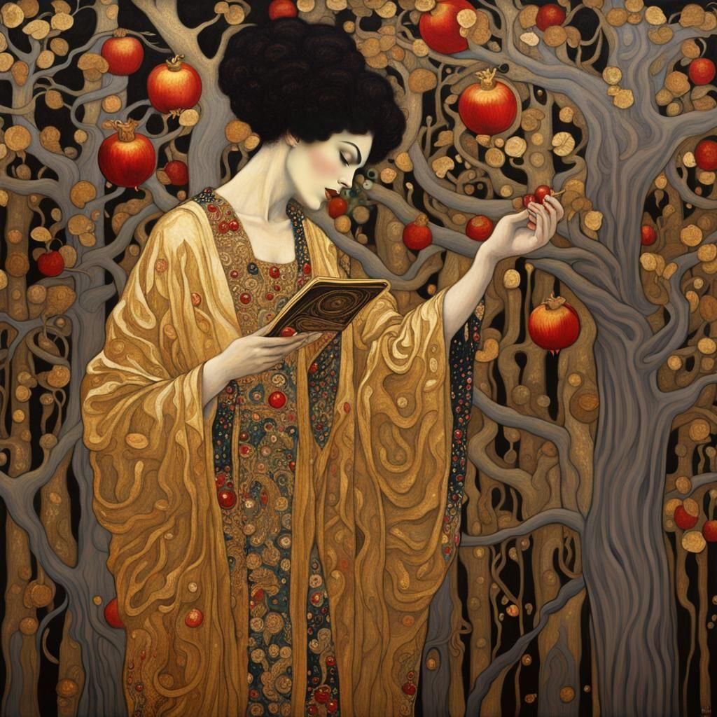 Temptation: A Klimt-Inspired Forbidden Bargain