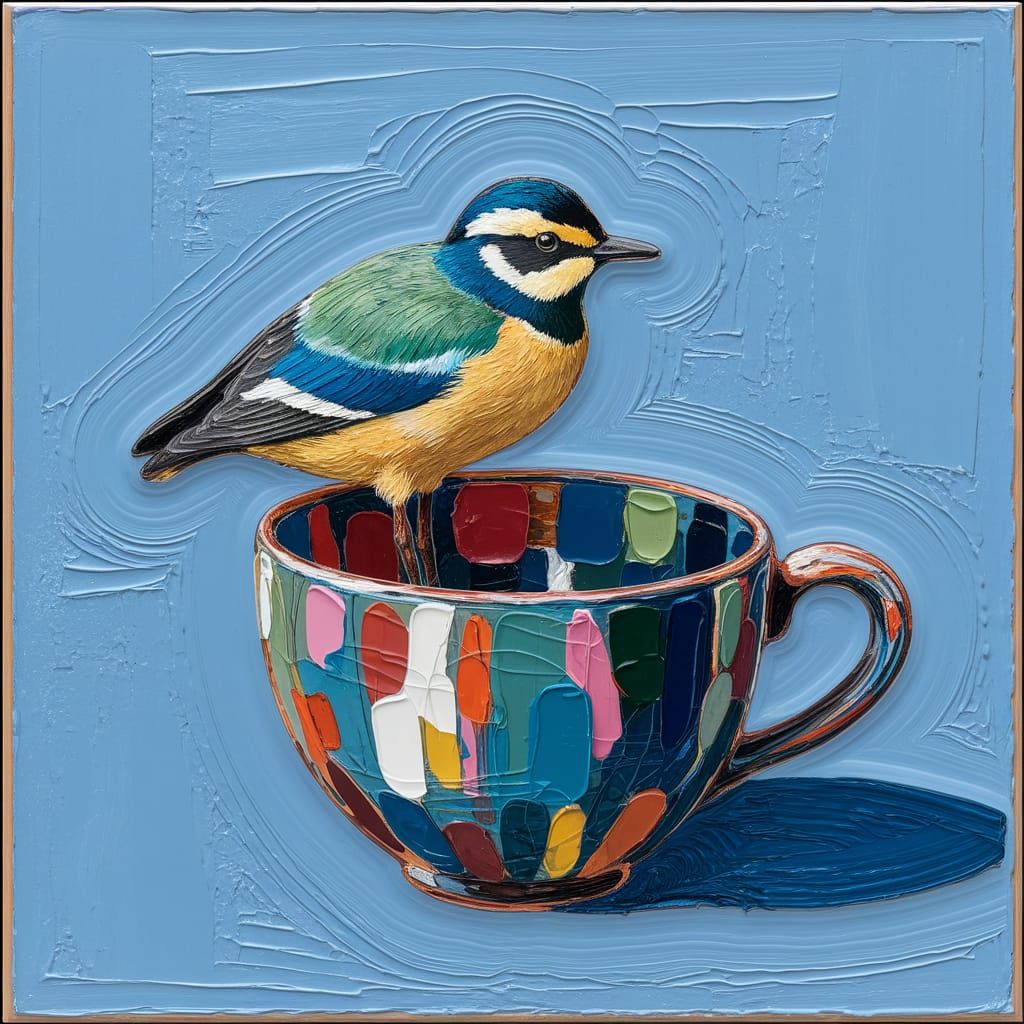 Bird and cup