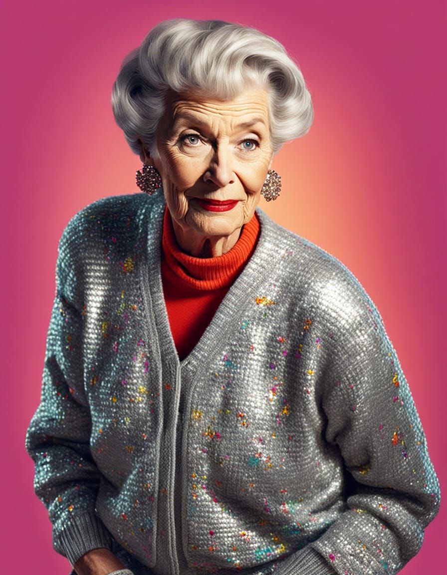 Pop Art Portrait of Statuesque Woman in Retro Fashion