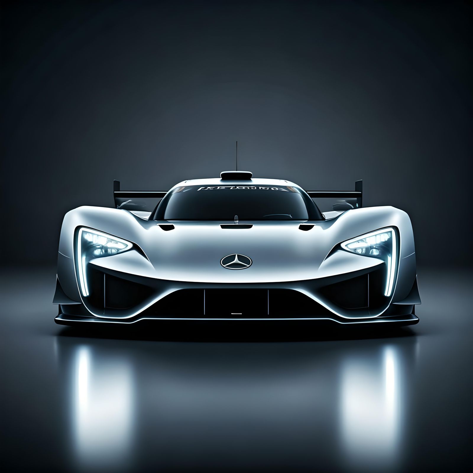 Futuristic Mercedes LMP1 Race Car in Studio Lighting