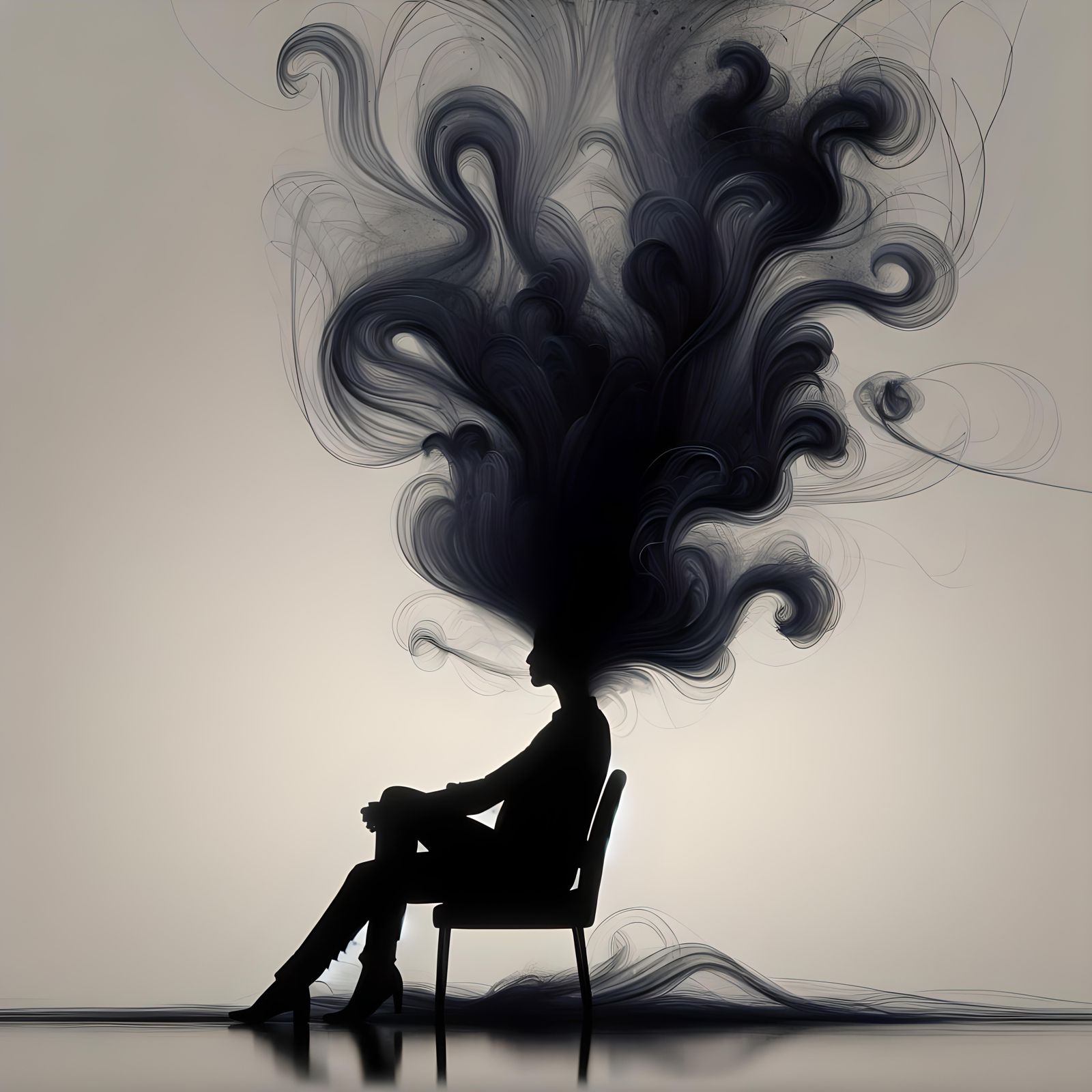 Nebula Oil Minimalist Silhouette Concept Art