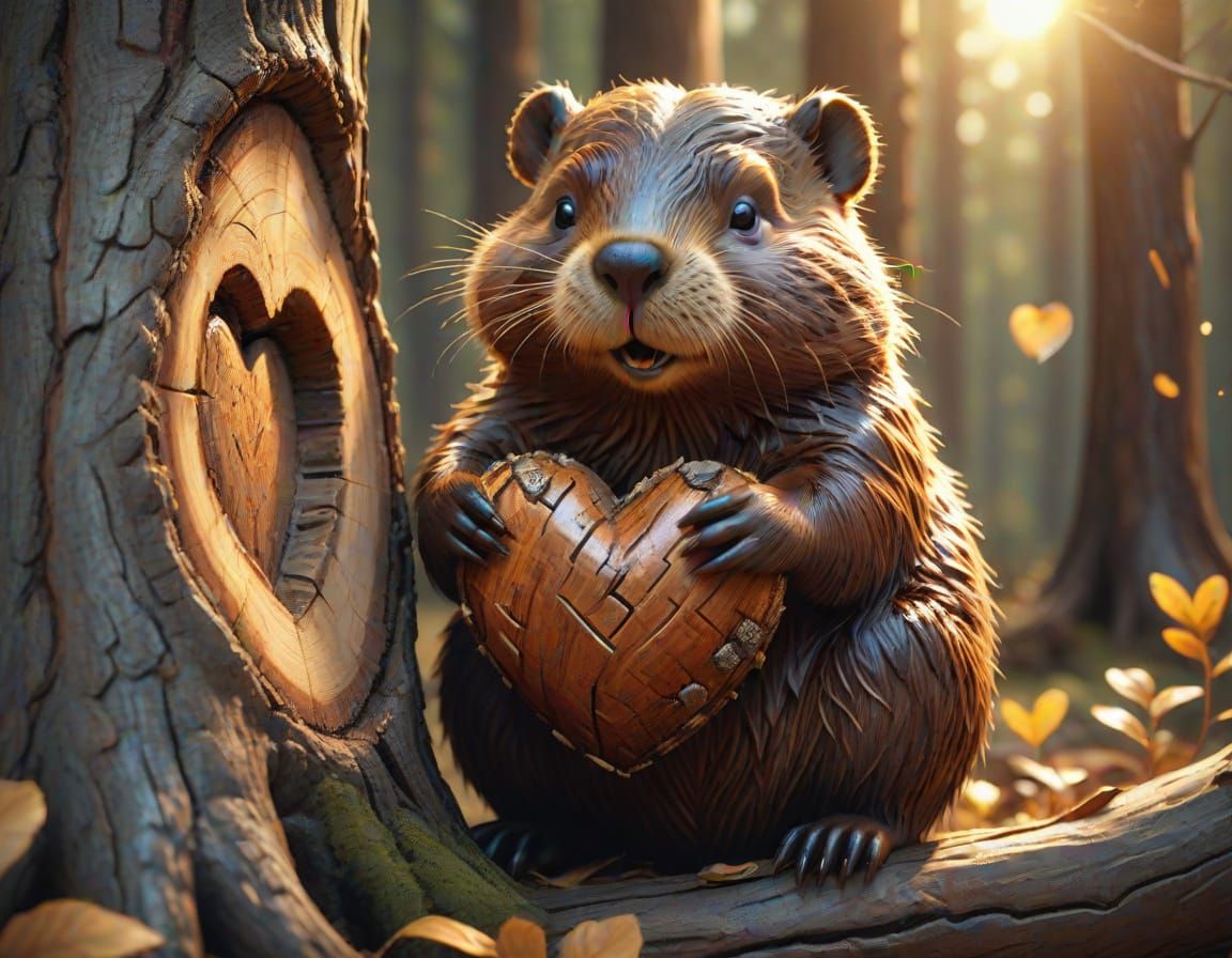 Whimsical Woodland Scene in Cozy Digital Art