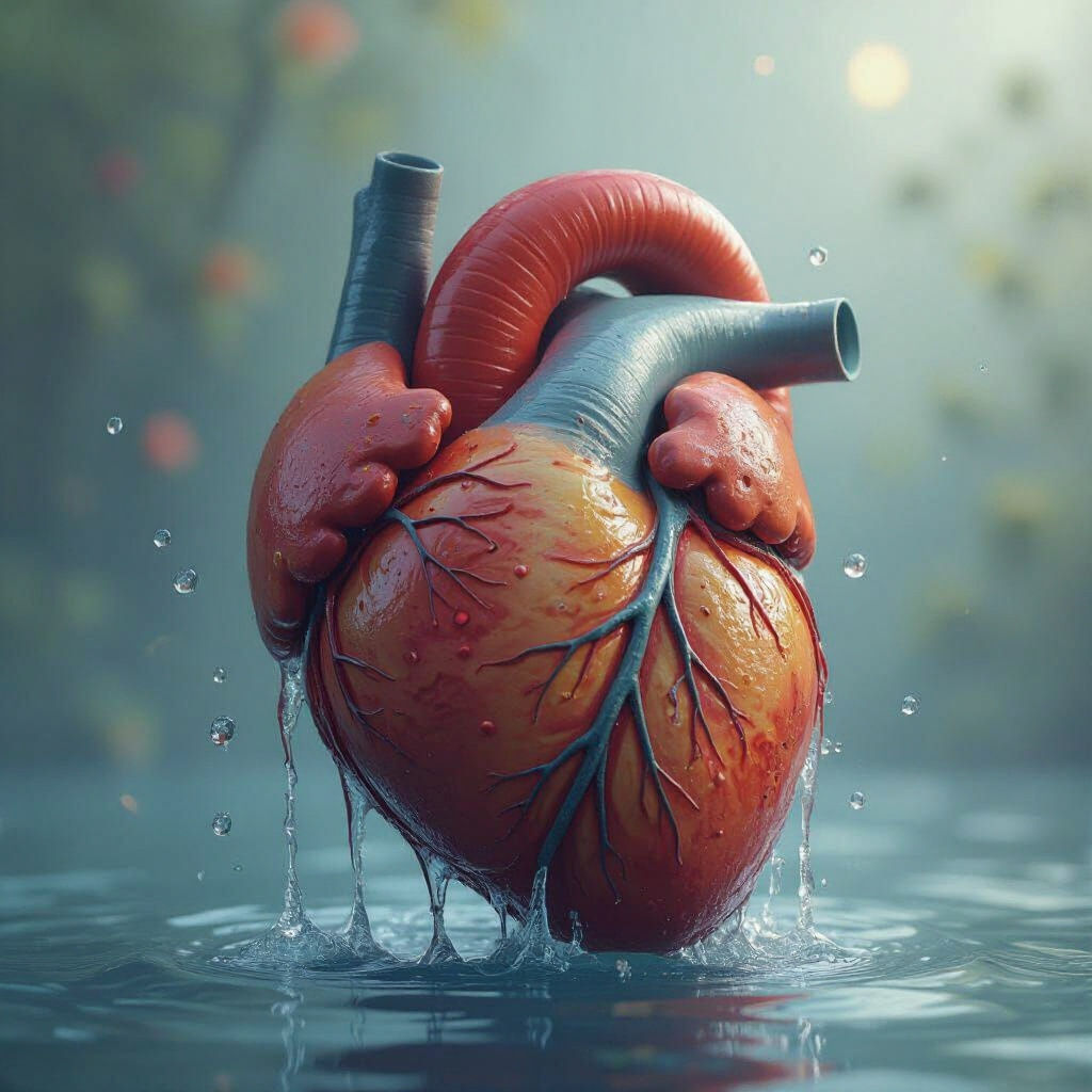 Biological Heart Flowing Water Digital Painting