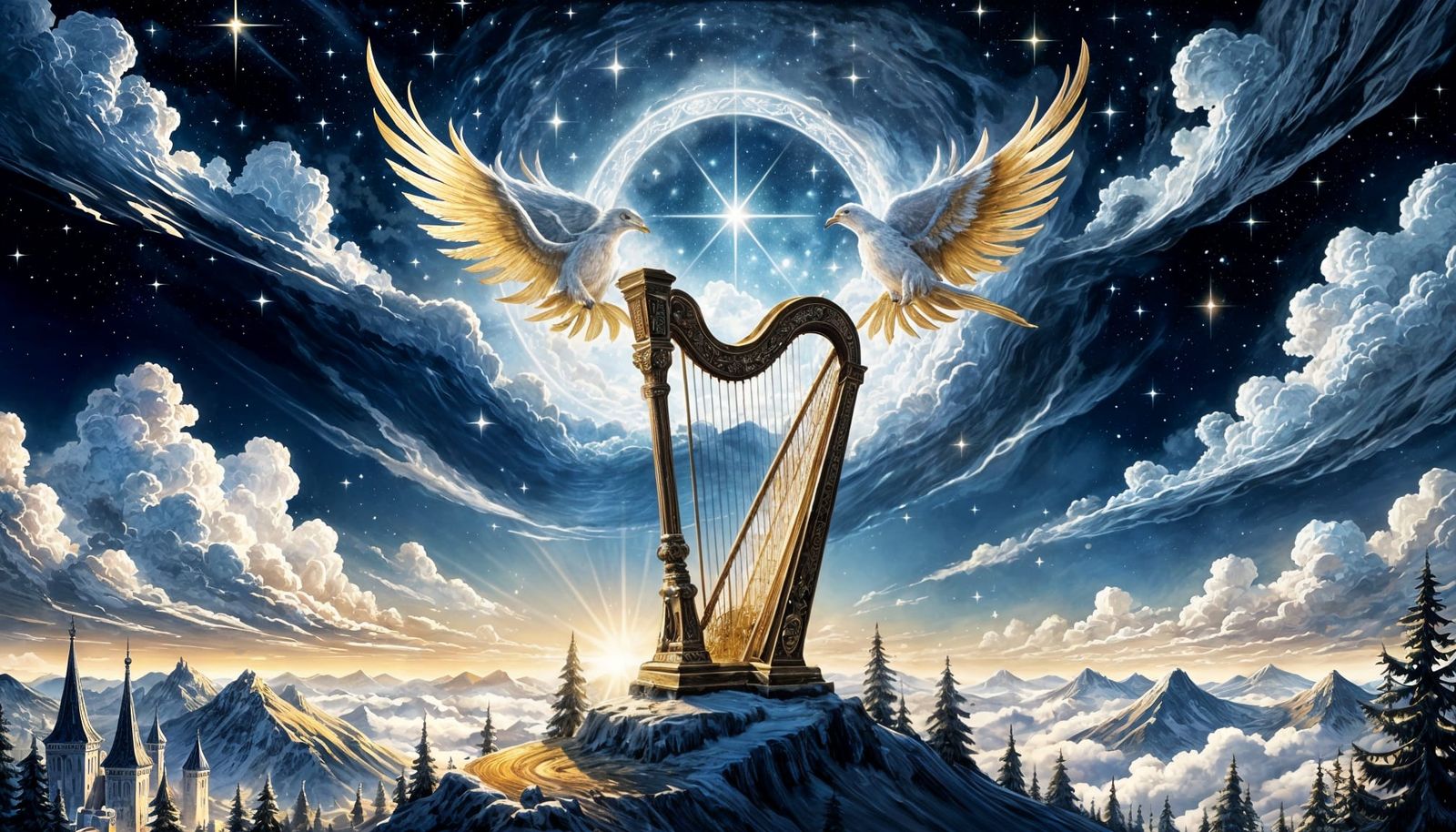 Celestial Musician in Ethereal Glory